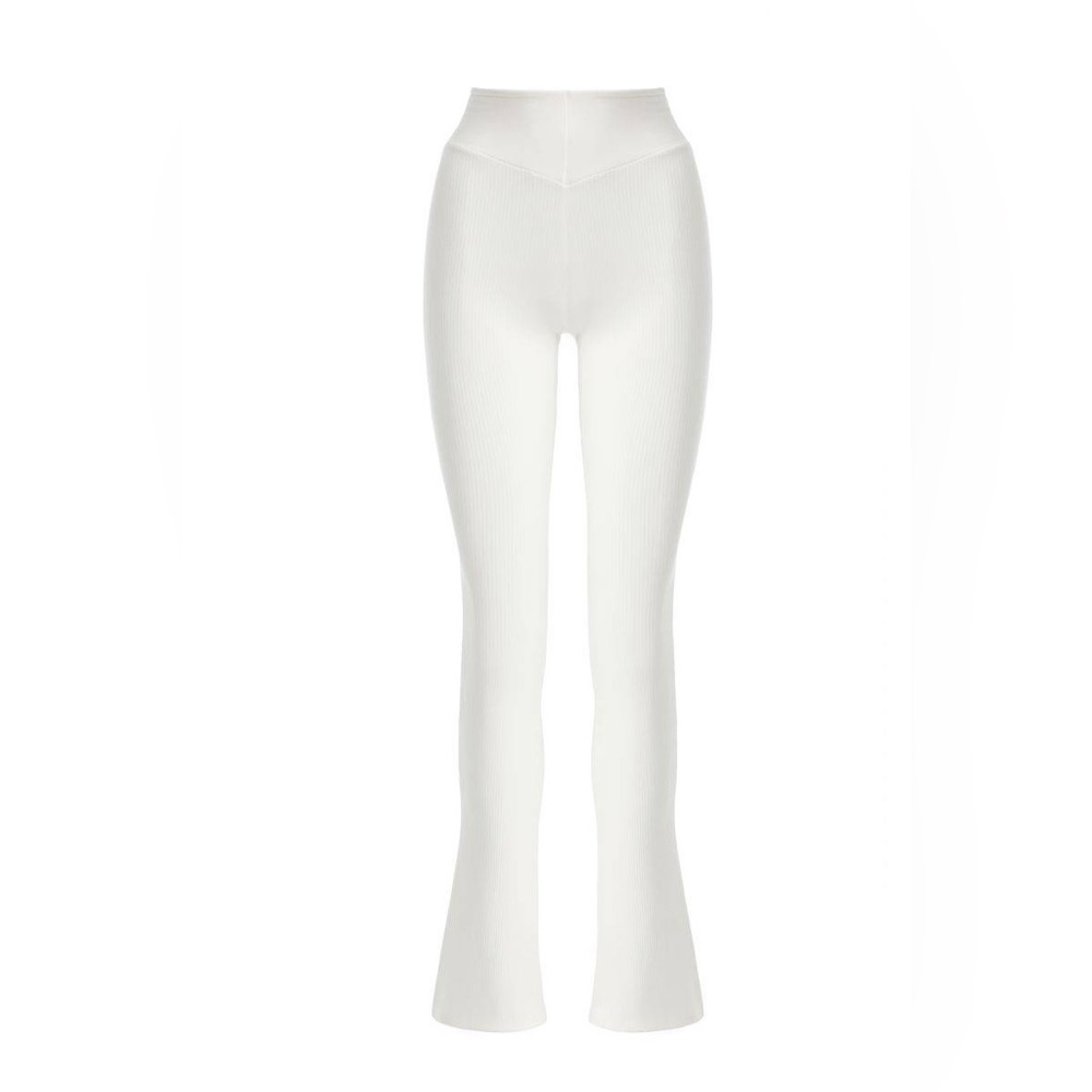 naked wardrobe v-ery snatched pants - white - boot cut - pants only